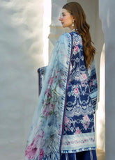 Signature by Elaf Embroidered Lawn Suits Unstitched 3 Piece - EF25EL 6A LONDON BLUES